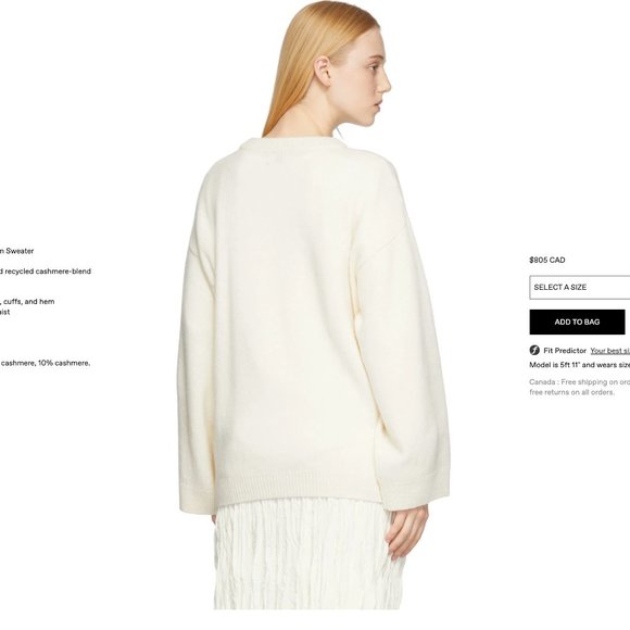 TOTEME Off-White Knit Monogram Sweater Size XS - Picture 7 of 11